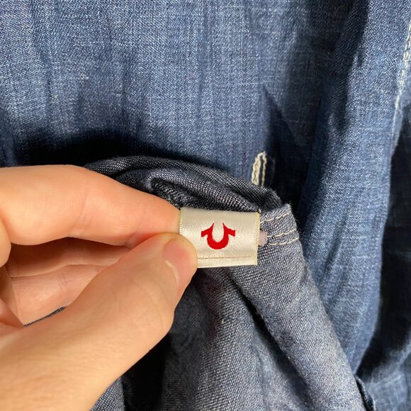 True Religion Men's Vintage Rocky Long Sleeve Western Shirt - Picture 6 of 8